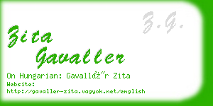 zita gavaller business card